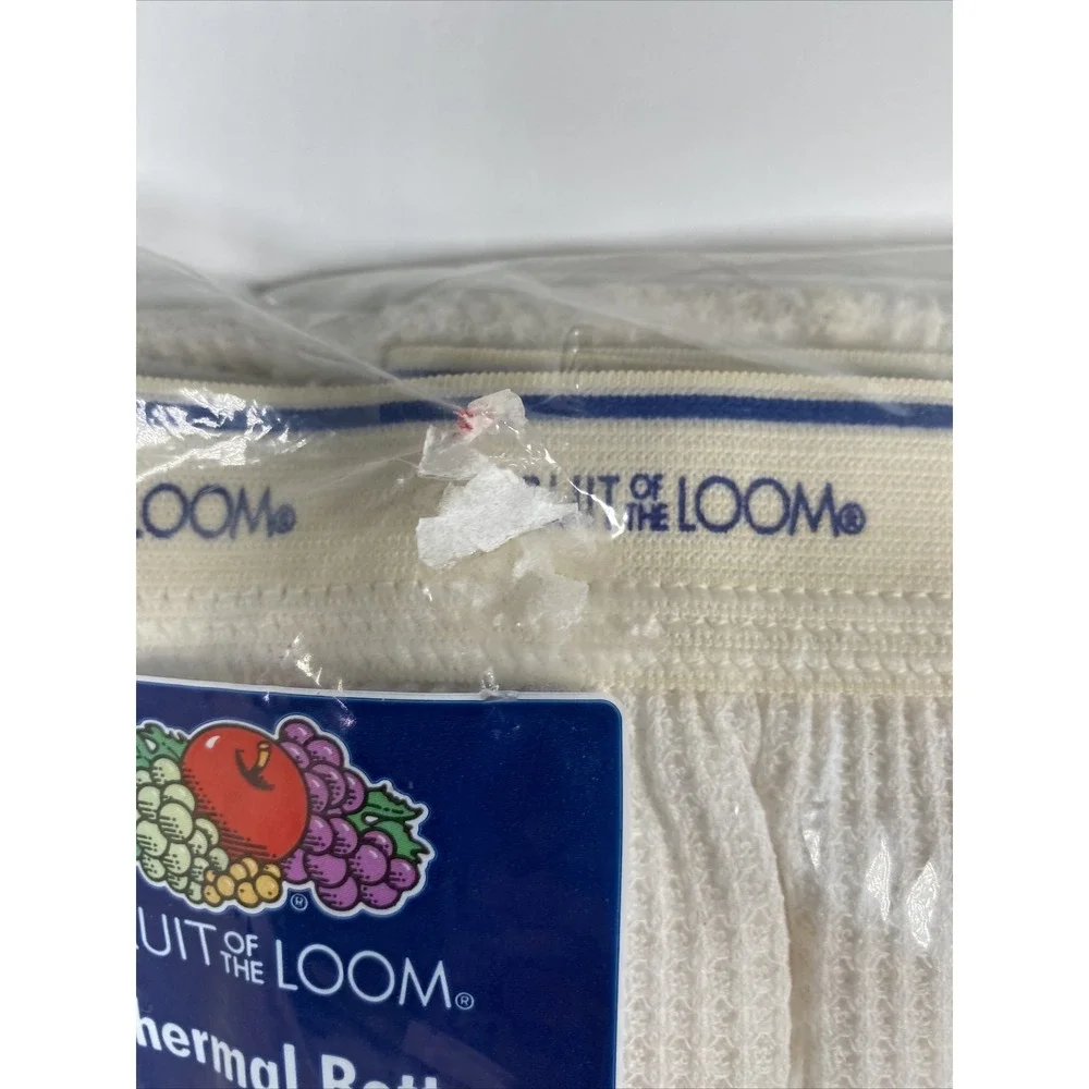Fruit of the Loom Men's Thermal Bottom Size XL (40-42) White Natural Soft New